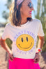 Ivory Smiley Be Alright Graphic Tee, hot pink, spring break, spring outfit, bright colors, mom style, shop style your senses by mallory fitzsimmons