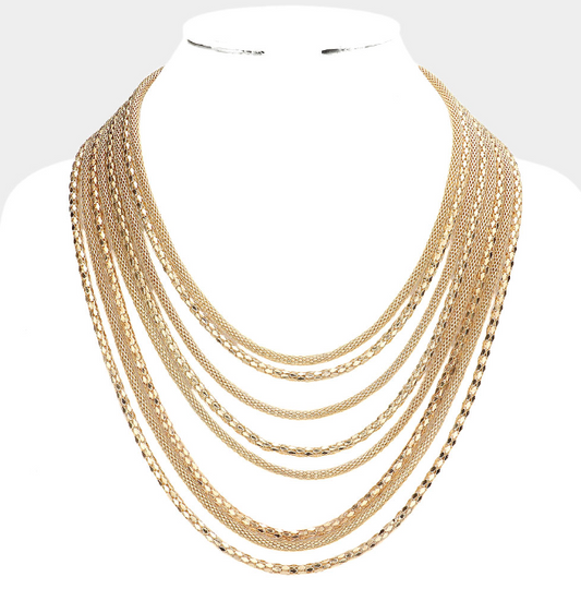 Gold Multi Chain Layered Necklace