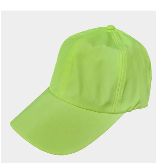 Neon Green Nylon Baseball Hat