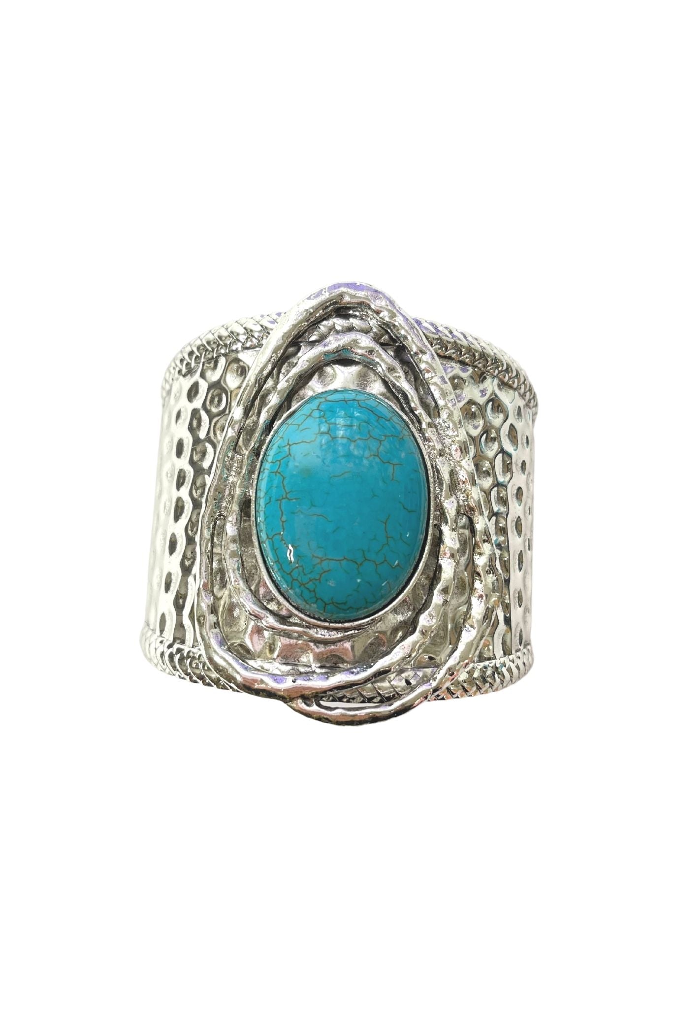 Turquoise And Silver Oversized Western Cuff Bracelet*FINAL SALE*