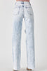 Risen Light Acid Wash High Rise Distressed Wide Leg Jeans*FINAL SALE*