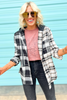 Black Plaid Color Block Hoodie Shacket, black hoodie, shacket, plaid shacket, flannel, colorblock, Shop Style Your Senses By Mallory Fitzsimmons