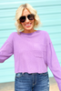 Lavender Exposed Hem Pocket Sweater, lightweight sweater, long sleeve, cute sweater, Shop Style Your Senses By Mallory Fitzsimmons