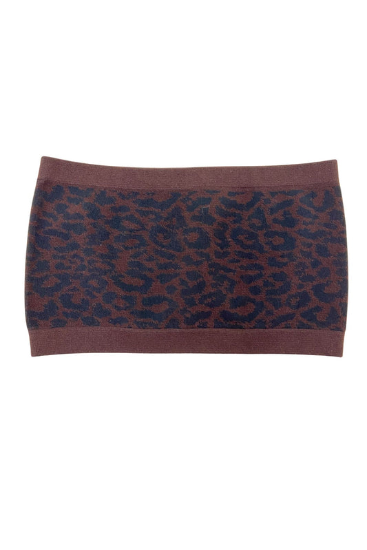 Brown Animal Patterned Bandeau