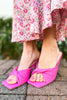 Hot Pink Textured Twist Square Toe Heels*FINAL SALE*