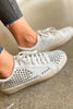 Silver Tonal Studded Sneakers *FINAL SALE*