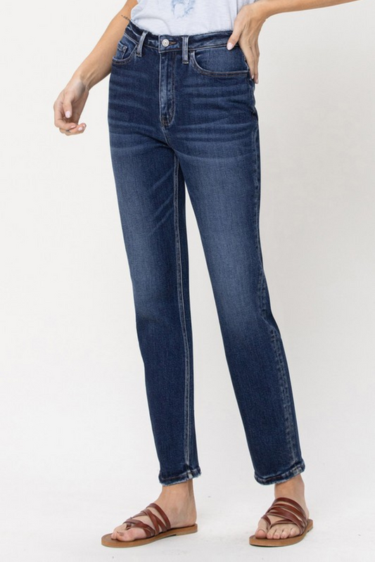 Dark Wash Stretch Mom Jeans *FINAL SALE*