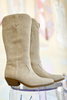 Sand Suede Tall Western Boots