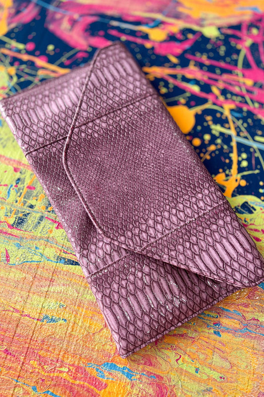 Purple Scale Envelope Clutch