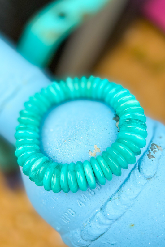 Turquoise Resin Beaded Stretch Bracelet