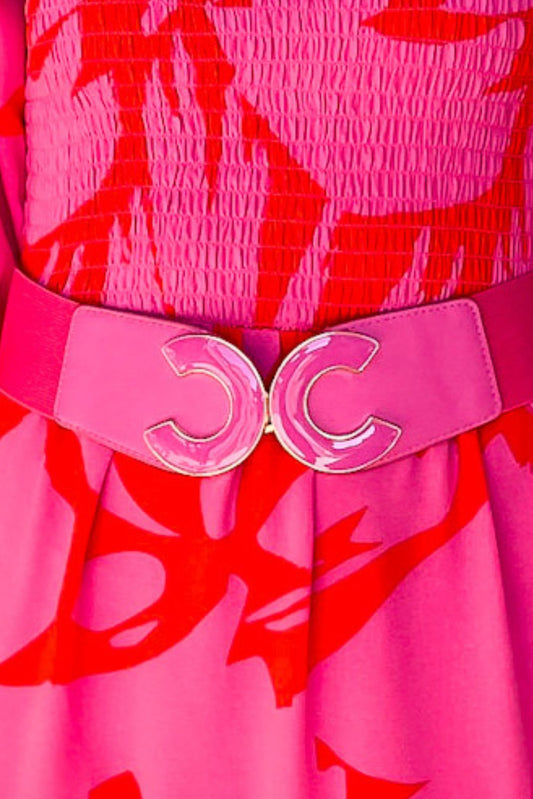 Pink Enamel C Elastic Belt