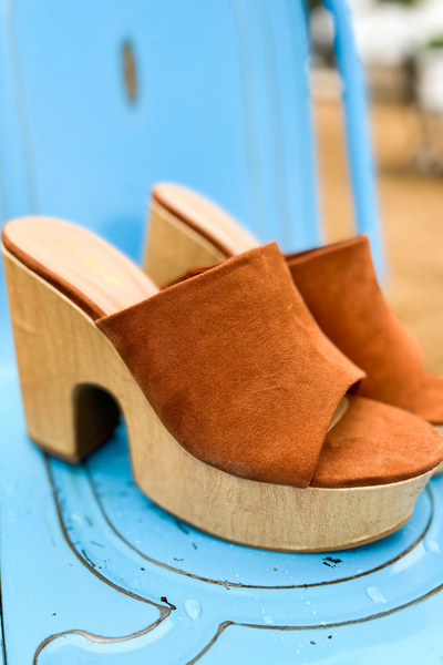 Wooden on sale platform mules