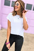 White Textured Short Sleeve Side Slit Top, side split top, black workout top, athelisure, workout, textured top, short sleeve top, matching set, shop style your senses by mallory fitzsimmons