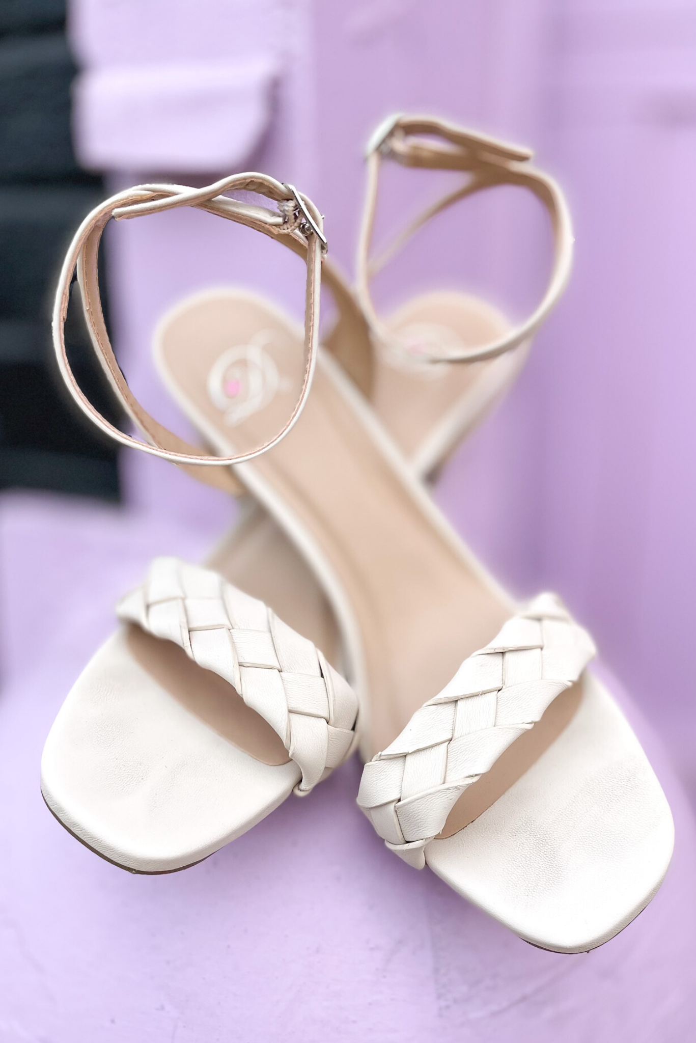 Nude Braided Ankle Strap Heels *FINAL SALE*