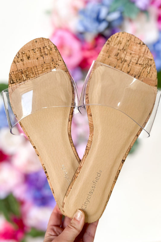 Clear Band Cork Slide Sandals *FINAL SALE*