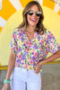 Lavender Pink Floral V Neck Short Sleeve Boxy Top, boxy top, floral print, yellow floral, purple floral, spring top, spring blouse, work to weekend, mom style, shop style your senses by mallory fitzsimmons