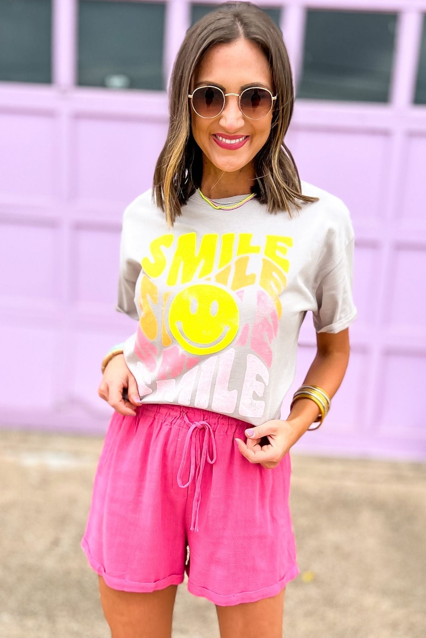 Grey Smile Oversized Graphic Tee, graphic tee, smile, taupe tee, essential, summer top, mom style, shop style your senses by mallory fitzsimmons