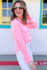 Neon Pink Satin Long Sleeve Button Down Top, shop style your senses by mallory fitzsimmons